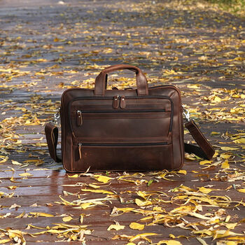 Business Leather Top Handle Briefcase, 2 of 12