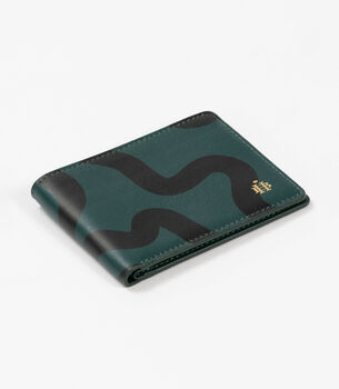 Abstract Swirl Lines Leather Wallet | Dark Green, 2 of 5
