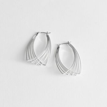 Multi Wire Overlapping Sterling Silver Hoop Earrings, 8 of 9