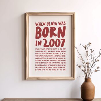 Born In 2007 18th Birthday Print, 2 of 6