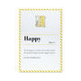 H Is For Happy Pin Badge And Card, thumbnail 4 of 4