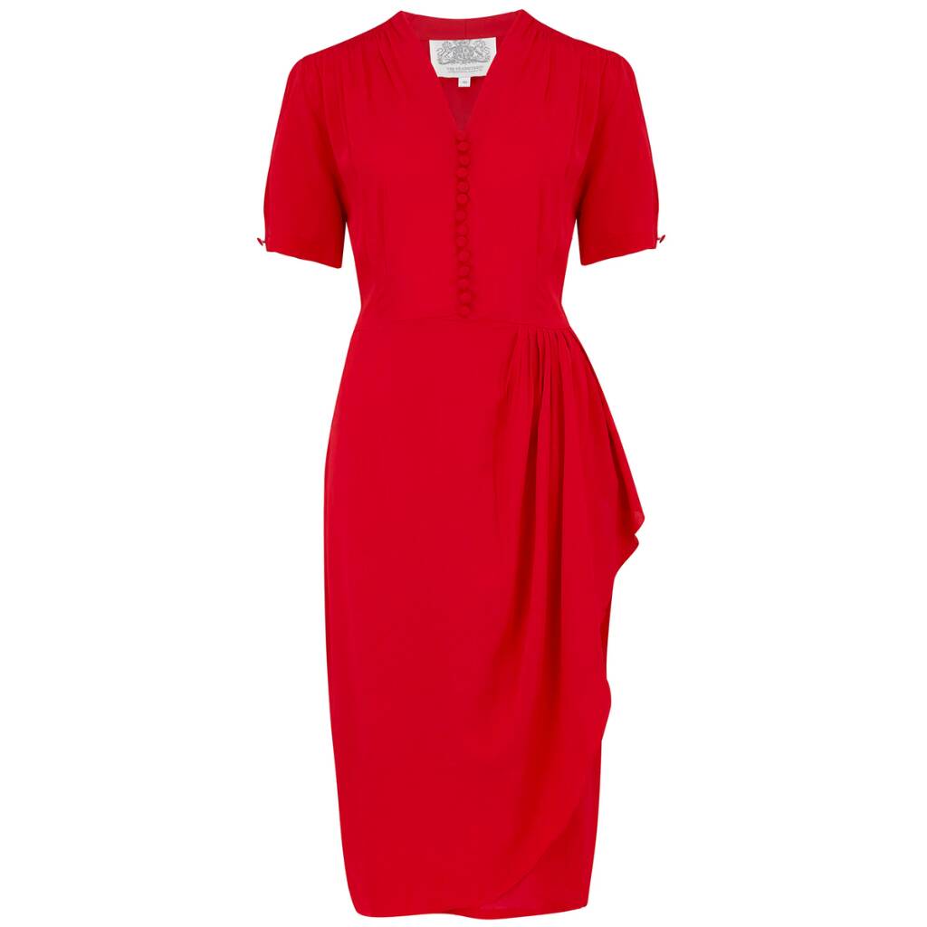 Mabel Dress In Lipstick Red Vintage 1940s Style By The Seamstress of ...