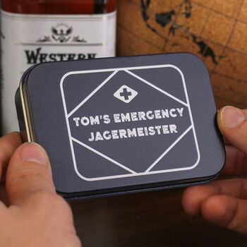 Personalised Emergency Alcohol Tin Funny Gift For Him, 2 of 3