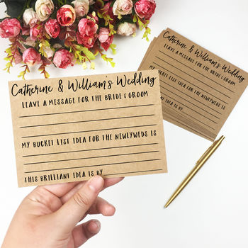 Newlyweds Bucket List A6 Kraft Wedding Note Cards By The New Witty ...