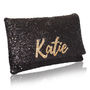 Black Or Navy Sequin Name Clutch, thumbnail 8 of 9