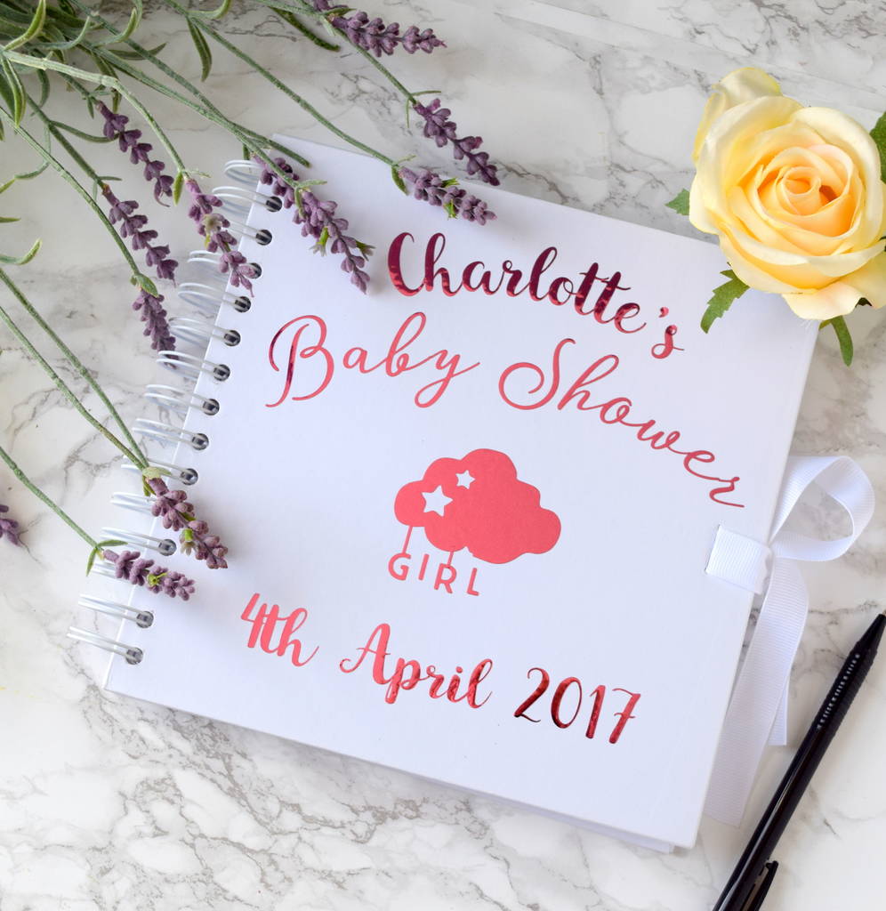 Personalised Girl Or Boy Baby Shower Guest Book By The Alphabet Gift Shop