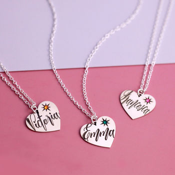 Sterling Silver Birthstone Script Name Necklace, 6 of 8