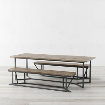 Dean Oak Dining Table With V Shaped Legs, 4 of 7