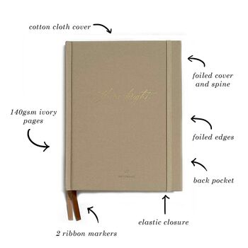 Luxury Notebook / Journal Sand Cotton Cloth, 5 of 9
