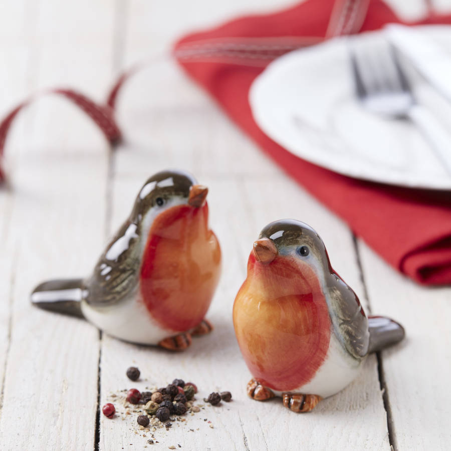robin salt and pepper shakers by the christmas home