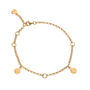 18ct Gold Three Station Charm Collector Bracelet With Hammered Discs, thumbnail 1 of 4