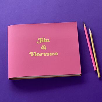 Personalised Guest Book Retro Vibe Recycled Leather, 5 of 5