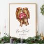 Personalised Christmas Family Of Four Print, thumbnail 3 of 6