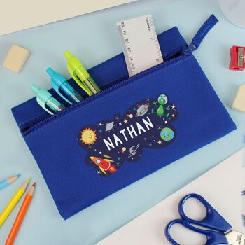 Personalised Space Pencil Case In Blue, 2 of 2