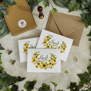 Sunflower Curl Thank You Cards And Envelopes, 2 of 3