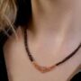 Nazaria Zircon Dangle Mangalsutra Black Beads Necklace, thumbnail 3 of 7