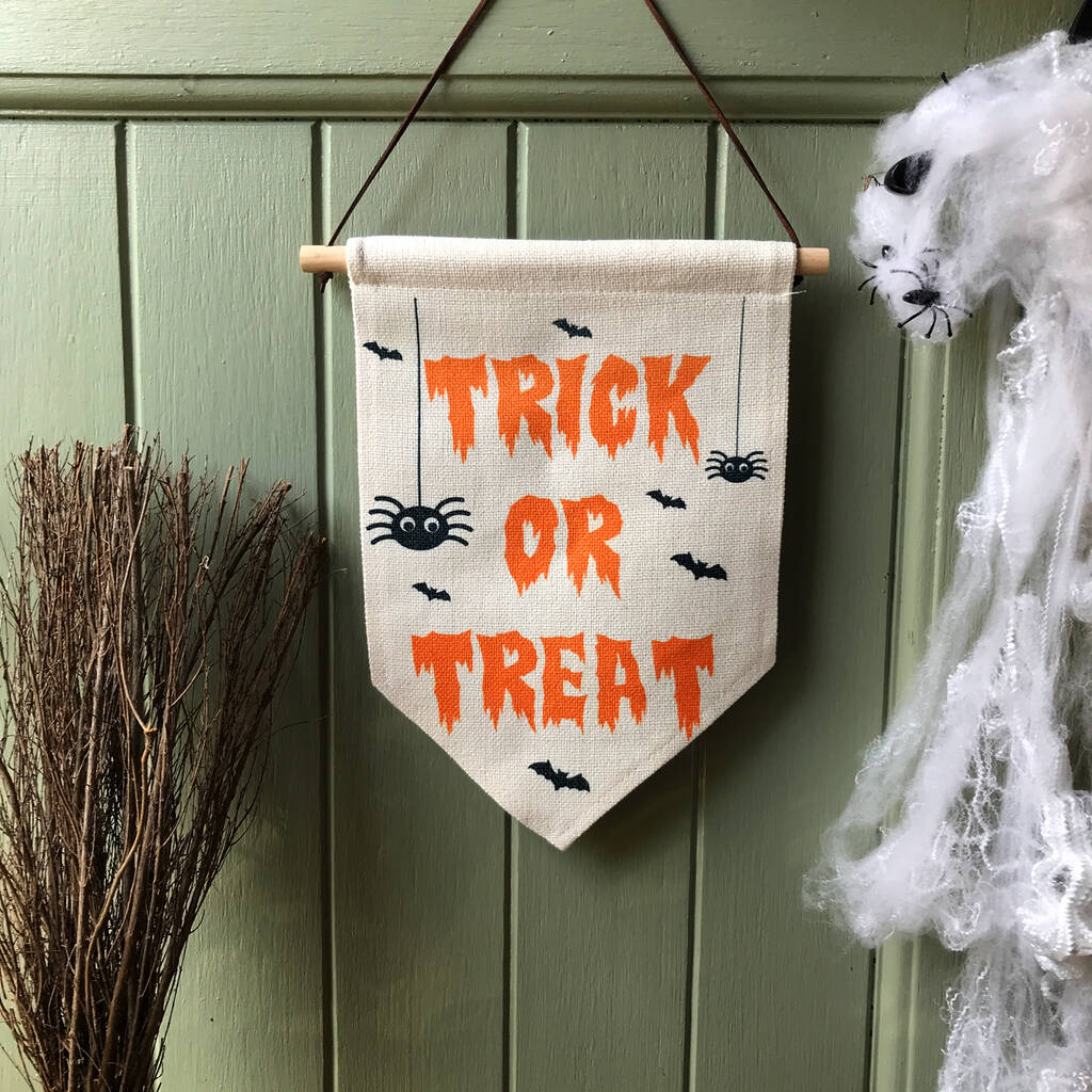 Halloween Trick Or Treat Hanging Flags, 1 of 2