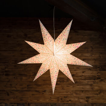 Sequinned Paper Starlight Lampshade, 3 of 7