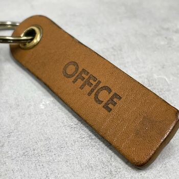 Personalised Tan Leather Keyring, 3 of 3