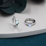 Sterling Silver Delicate Moonstone Huggie Hoop Earrings, thumbnail 3 of 10