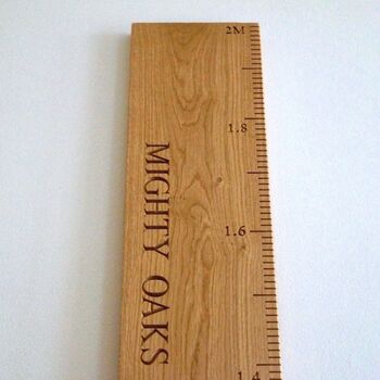 Mini Engraved Oak Height Chart, 3 of 5