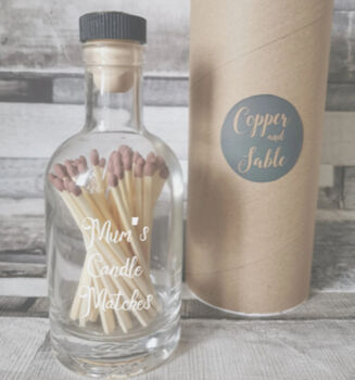 Personalised Glass Bottle With Matches, 3 of 5