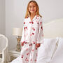 Personalised Girl's Pink Heart Long Sleeve Silky Pyjama, thumbnail 1 of 4