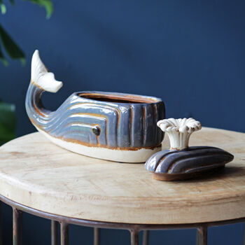 Ceramic Blue Whale Pot, Jar, 6 of 6
