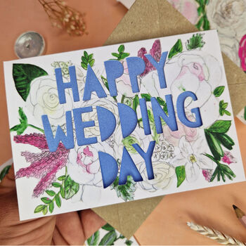Happy Wedding Day Paper Cut Card, 3 of 6