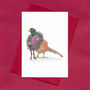 Woodland Christmas: Festive Pheasant Christmas Card, thumbnail 3 of 9