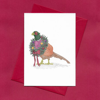 Woodland Christmas: Festive Pheasant Christmas Card, 3 of 9
