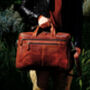 Genuine Leather Double Front Zips Briefcase, thumbnail 7 of 12
