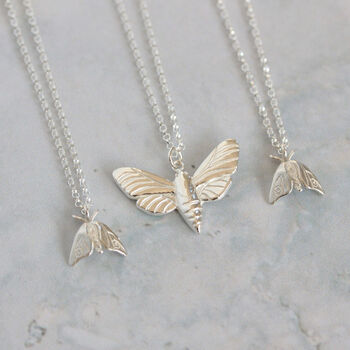 Hawk Moth Silver Necklace, 5 of 7