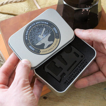 Dad's Pocket Multi Tool Personalised Tin Gift Set, 2 of 8
