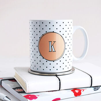 Personalised Monogram Polka Dot Mug, 2 of 3