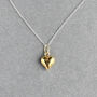 Golden Heart Pendant Sterling Silver Necklace, thumbnail 3 of 8