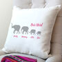 Personalised Herd Of Elephants Family Cushion, thumbnail 2 of 7