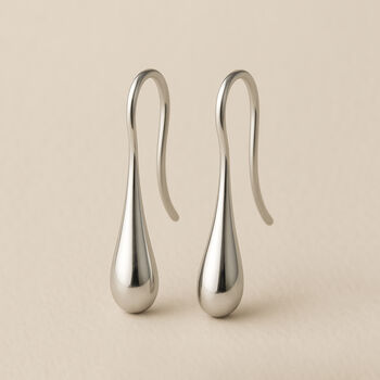 Molten Sterling Silver Teardrop Earrings, 4 of 5