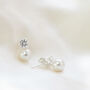 Bridal Party Sterling Silver Pearl Drop Earrings Gift, thumbnail 6 of 7
