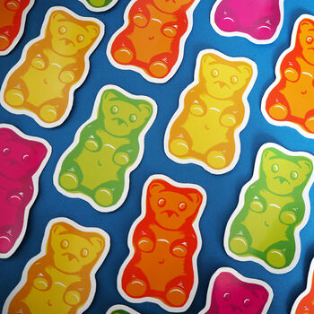 Four Gummy Bear Vinyl Sticker Decals, 3 of 6