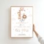 Safari Animals Birth Stats Name Print, Boy Nursery Giraffe Metrics, thumbnail 2 of 3