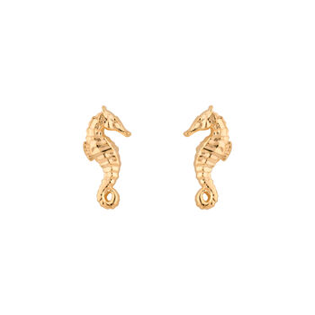 Seahorse Stud Earrings, Sterling Silver Or Gold Plated, 9 of 9