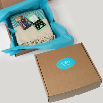 Personalised Gift Set For Nanny, Handwoven Throw, Chocolate And Coffee, 4 of 12