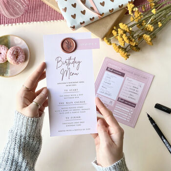 Birthday Menu With Place Card And Fun Quiz Card, 9 of 11