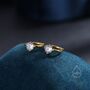 Sterling Silver Tiny Cz Solitaire Huggie Hoop, thumbnail 3 of 10