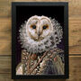 Owl Vintage Portrait Print, thumbnail 3 of 3