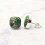 Emerald May Birthstone Sterling Silver Stud Earrings, thumbnail 4 of 5