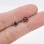 Natural Garnet Stud Earrings In Sterling Silver, thumbnail 7 of 12