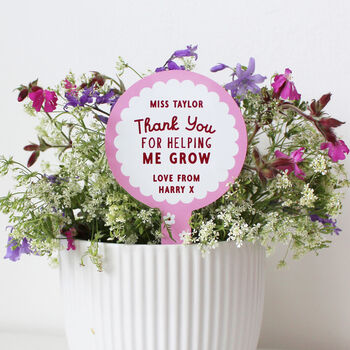 Thank You For Helping Me Grow Personalised Plant Marker, 5 of 5