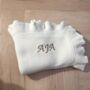 Personalised Embroided Knitted Ruffle Blanket, thumbnail 1 of 9